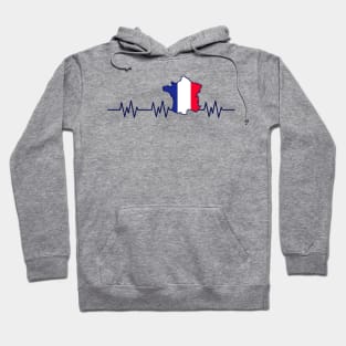 France Flag Heartbeat Pulse French Hoodie